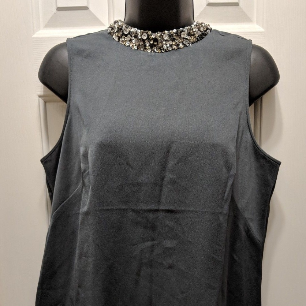 Ann Taylor Sleeveless Tunic With Rhinestone Collar